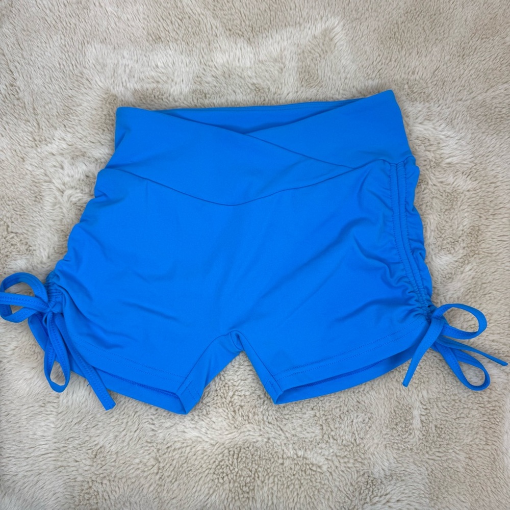 Pcheebum Women's Blue Shorts with Side Ties
